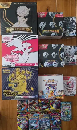 Lot of 18-Pokemon TCG 3 ETB, 3 Booster Bundles,3 Booster Boxes + 9 Blister Packs - Image 1