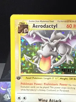 Pokemon Card Aerodactyl 1/62 Fossil Prerelease 1st Edition Holo Rare WOTC LP - Image 2
