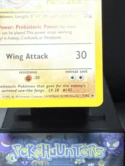 Pokemon Card Aerodactyl 1/62 Fossil Prerelease 1st Edition Holo Rare WOTC LP - Image 4