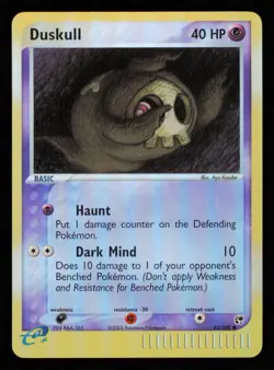 Pokemon Card Duskull Reverse Holo Foil 62/100 Sandstorm Vintage LP 2003 - Image 1