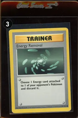 Pokemon Energy Removal Base Set 92/102 Shadowless NM Non-Holo Common Card - Image 1