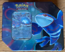 POKEMON TRADING CARD GAME KYOGRE ex230 AZURE LEGENDS TIN w/5 BOOSTER PACKS - Image 1