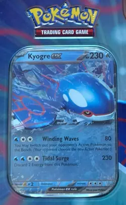 POKEMON TRADING CARD GAME KYOGRE ex230 AZURE LEGENDS TIN w/5 BOOSTER PACKS - Image 2