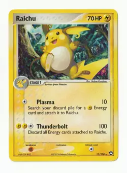 Raichu 12/108 Holo - Pokemon Power Keepers Card TCG 2007 (LP/MP) - Image 1