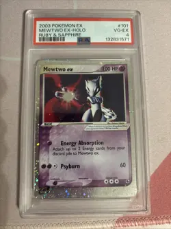 Pokemon TCG Mewtwo EX 101/109 Ruby and Sapphire Holo Card PSA 4 - Image 1