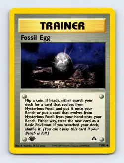 Fossil Egg 72/75 1st Edition Neo Discovery Non Holo Pokemon Card LP - Image 1