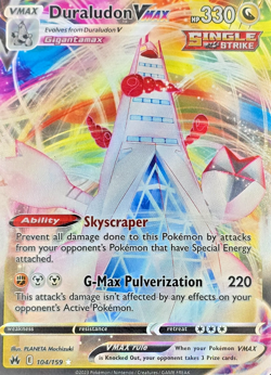 Duraludon VMAX 104/159 Crown Zenith Ultra Rare Holo Pokemon TCG Card NM - Image 1