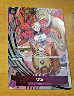 ONE PIECE ENGLISH CARD HOLO GAME CARTE CHAMPIONSHIP Uta P-031 ALT JCC EN MINT - Image 1