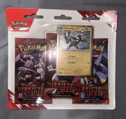 Destined Rivals 3 Pack Blister [Zebstrika] 3 BOOSTERS + ZEBRSTIKA 201 CARD - NEW - Image 1