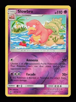 Slowbro 49/145 Reverse Holo SM - Guardians Rising Pokemon Card - Image 1