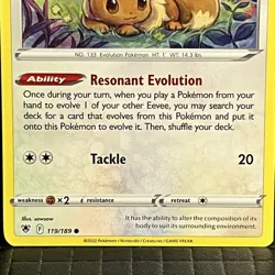 Eevee #119/189 Astral Radiance Pokemon Common Card - Image 3