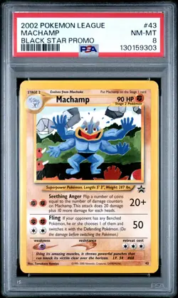 PSA 8 Machamp 43 Black Star Promo Pokemon League 2002 - Mint - Image 1