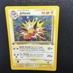 1999 POKEMON TCG JOLTEON JUNGLE HOLO FOIL 1ST EDITION 4/64 HP - MP - Image 1
