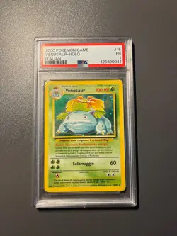 Italian - Pokemon Venusaur Base Set Unlimited Holo Rare #15 PSA 1 - Image 1