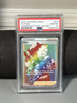 2020 Pokemon SWSH Champions Path Piers FA Secret Rare #078 PSA 10 - Image 1