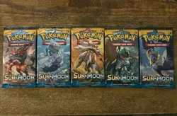 🔥 Pokemon TCG Sun & Moon Base Set Booster Pack Art Bundle Factory Sealed 👀 - Image 1