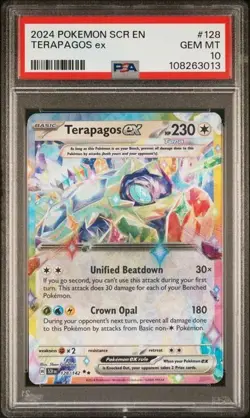 2024 Pokemon Stellar Crown Terapagos ex PSA 10 GEM DOUBLE RARE Extended Art #128 - Image 1