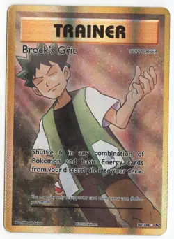 Pokemon TCG Evolutions Brock's Grit Holo Card 107/108 Full Art Ultra Rare - Image 1