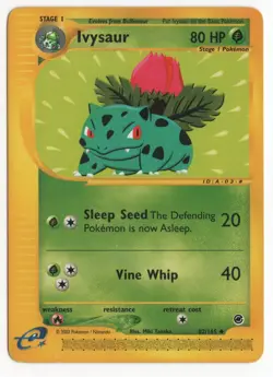 Pokemon Expedition Ivysaur Card 82/165 NM Base Set Non-Holo EREADER - Image 1