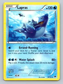 2016 Pokemon Card XY Breakpoint Lapras 28/122 - Image 1