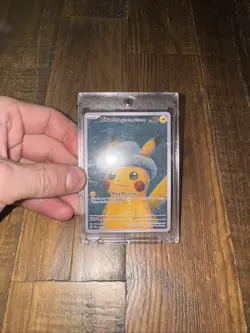 Pikachu With Grey Felt Hat 085 Promo Pokemon Van Gogh Card Sealed magnetic case - Image 2