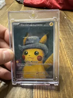Pikachu With Grey Felt Hat 085 Promo Pokemon Van Gogh Card Sealed magnetic case - Image 4