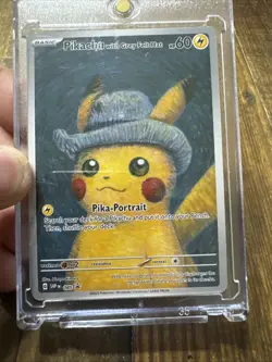 Pikachu With Grey Felt Hat 085 Promo Pokemon Van Gogh Card Sealed magnetic case - Image 5