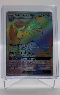 Pokemon TCG Salamence GX Dragon Majesty Holo Card 73/70 Rainbow Secret Rare - Image 1