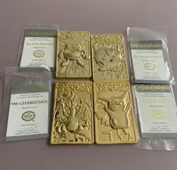 Lot of 4 Vintage 1999 Nintendo 23K Gold Plated Pokemon Trading Cards Pikachu - Image 1