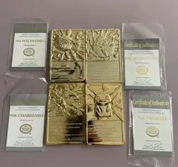 Lot of 4 Vintage 1999 Nintendo 23K Gold Plated Pokemon Trading Cards Pikachu - Image 2