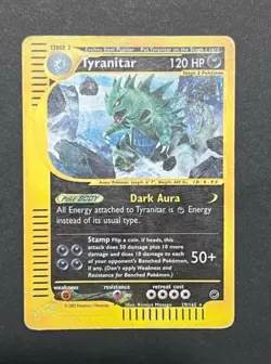 Pokemon Card-Tyranitar-29/165-Expedition- Holo-ENG-Played - Image 1