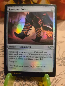 MTG Lavaspur Boots Outlaws of Thunder Junction Foil Uncommon NM - Image 1