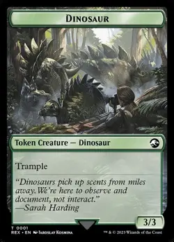 Dinosaur Token FOIL #1 | TREX Jurassic World Collection Tokens | MTG - Image 1