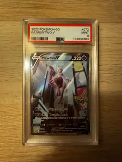 Pokemon Mewtwo V Full Art Holo Alternativ Mewtu EN 072/078 Pokemon Go PSA 9 Mint - Image 2