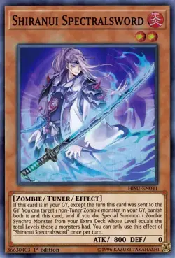 Yugioh Shiranui Spectralsword HISU-EN041 Super Rare 1st Ed - Image 1