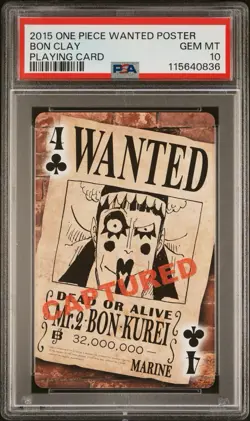 2015 One Piece Wanted Poster Playing Card Bon Clay PSA 10 - Image 1