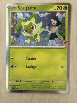 Sprigatito SVP191 Black Star Promo Holo Stamped Pokemon Horizons Card 2024 NM - Image 1