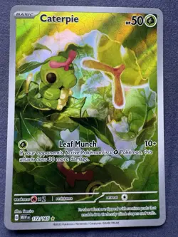 Pokemon TCG Caterpie Illustration Rare Card 172/165 SV: 151 (Near Mint) EN - Image 1