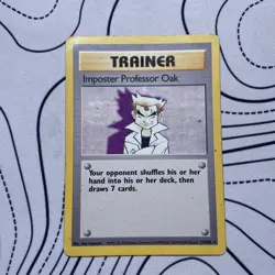 Pokemon Base Set Imposter Professor Oak Trainer Card 73/102 Non Holo WOTC - Image 1