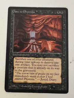 Magic the Gathering MTG Antiquities Gate to Phyrexia Damaged (Beta Bob) - Image 1