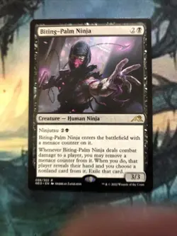Biting-Palm Ninja (Rare) - Kamigawa: Neon Dynasty - Magic the Gathering MTG - Image 1