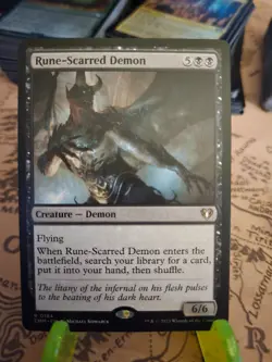 MTG Rune-Scarred Demon Commander Masters Regular Rare NM - Image 1