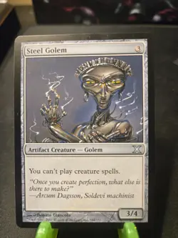 MTG Steel Golem 10th Edition Regular Uncommon LP - Image 1