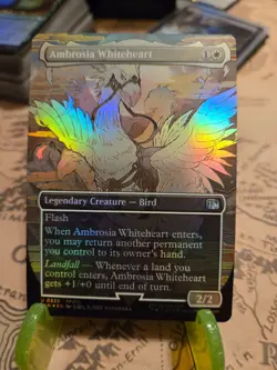 MTG Ambrosia Whiteheart Final Fantasy Foil Borderless Uncommon NM - Image 1