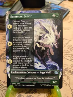MTG Summon: Fenrir Final Fantasy Regular Borderless Uncommon NM - Image 1