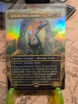 MTG Gishath, Sun's Avatar Borderless The Lost Caverns of Ixalan Foil Mythic NM - Image 1