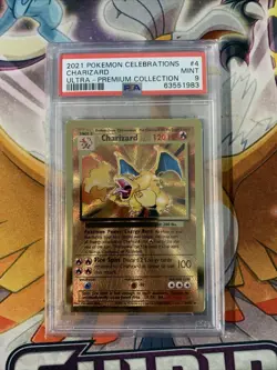 PSA 9 2021 Pokemon Celebrations Ultra Premium Coll CHARIZARD Gold Metal #4 - Image 1