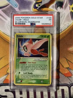 2006 Pokemon Ex Crystal Guardians Celebi Gold Star #100 PSA 1 - Image 1