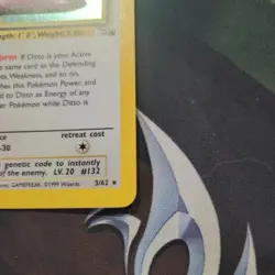 1999 Pokemon TCG Fossil Ditto 1st Edition Holo Rare 3/62 LP - Image 4