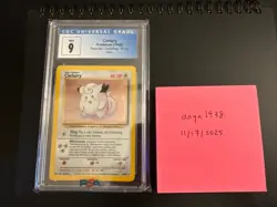 1999 Pokemon Base Set Unlimited English 5/102 Clefairy Holo CGC 9 - Image 1